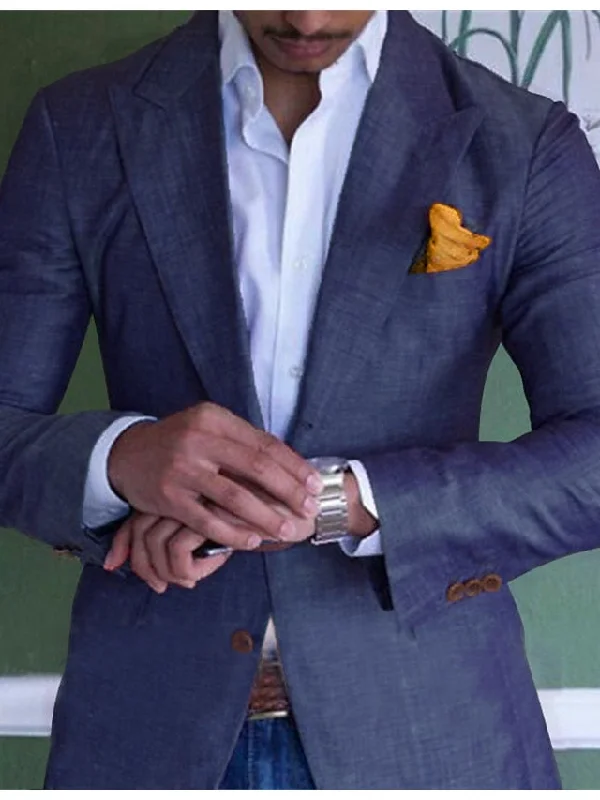 Men's Tailored Fit Single Breasted Two-buttons Blazer Jacket Knit Fabric Woven Fabric Fleece Fabric Men's Tailored Fit Single Breasted Two-buttons Blazer Jacket Knit Fabric Woven Fabric Fleece Fabric