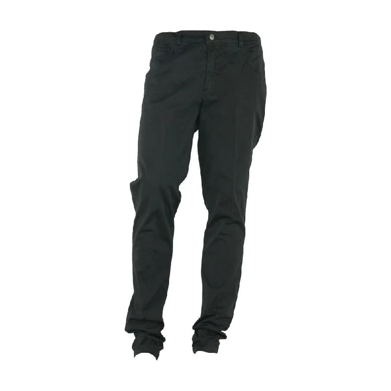 Made in Italy Elegant Summer Black Cotton Trousers Trousers Recommended Stylist