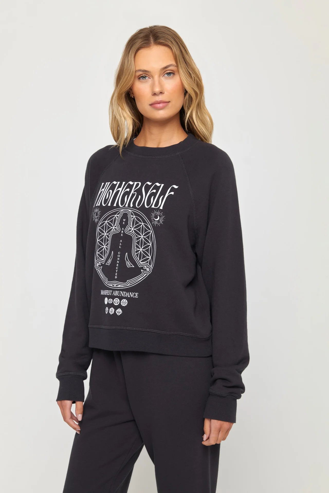 Spiritual Gangster Higher Self Forever Crew Pullover Long Bell Sleeve