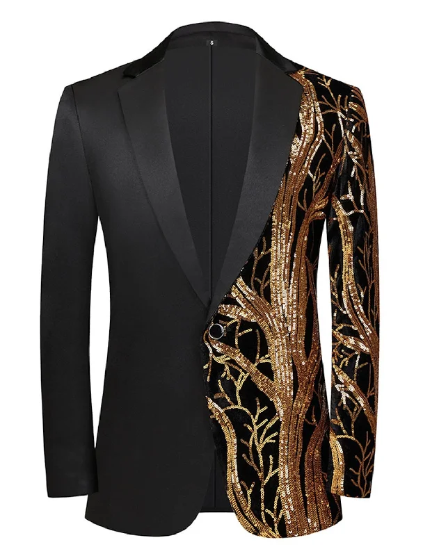 Gold Red Men's Tailored Fit Single Breasted One-button Sequins Party Jacket Denim Jacket Leather Jacket Suede Jacket Gold Red Men's Tailored Fit Single Breasted One-button Sequins Party Jacket Denim Jacket Leather Jacket Suede Jacket