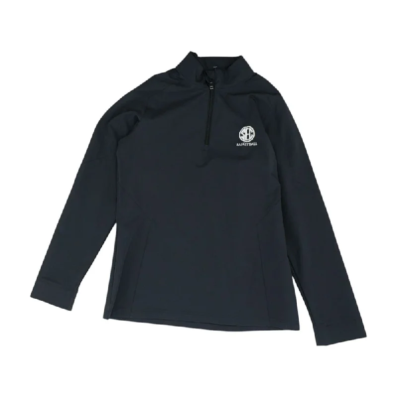 Navy Solid 1/4 Zip Pullover Hooded Pullover Sweater