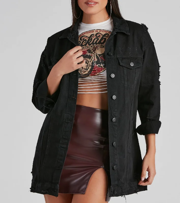So Edgy Oversized Denim Jacket Denim Jacket Leather Jacket Suede Jacket