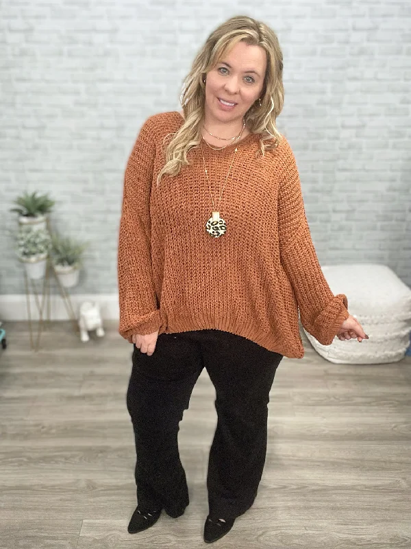 Seasonal Shift Chenille Knit Sweater In Toffee Sweater Knitwear Pullover