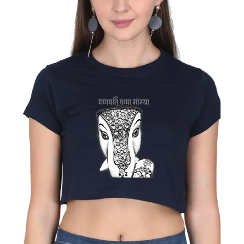 Crop Top for Ladies (GPMH_HF_BW) Denim Fabric Leather Fabric Suede Fabric