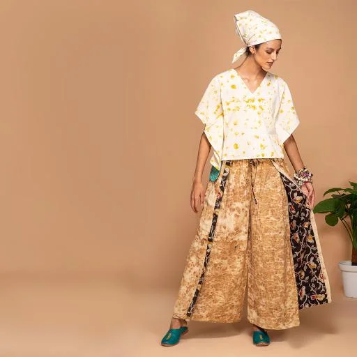 Bageeya "Ladoo" Khadi Organic Cotton Crop top | Crafted with Sacred Temple Marigolds Beaded Sequined Faux Fur Bageeya "Ladoo" Khadi Organic Cotton Crop top | Crafted with Sacred Temple Marigolds Beaded Sequined Faux Fur