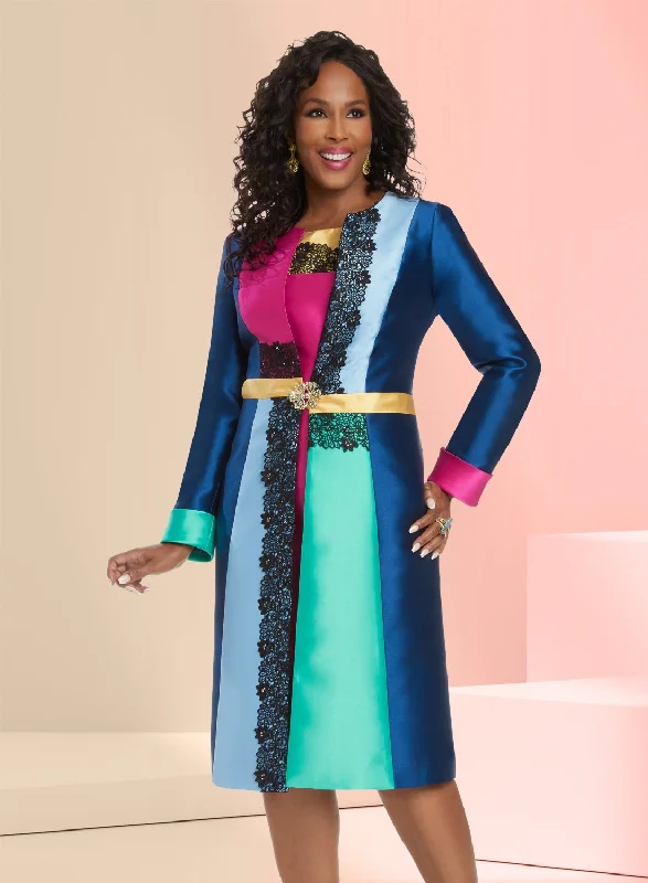 Donna Vinci 12047 Colorblock and Lace Trim 2pc Jacket Dress Cotton Jacket Linen Jacket Terry Jacket Donna Vinci 12047 Colorblock and Lace Trim 2pc Jacket Dress Cotton Jacket Linen Jacket Terry Jacket
