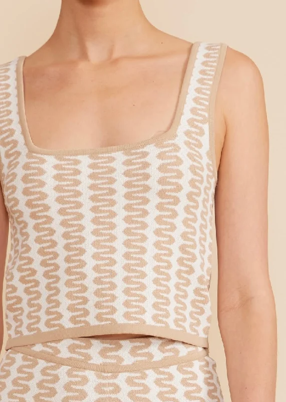 Bora Crop Top Solid Color Striped Floral