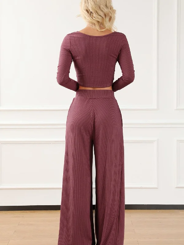 Relaxed Fit Knitted Set: Crop Top and Palazzo Pants Satin Fabric Silk Fabric Chiffon Fabric Relaxed Fit Knitted Set: Crop Top and Palazzo Pants Satin Fabric Silk Fabric Chiffon Fabric