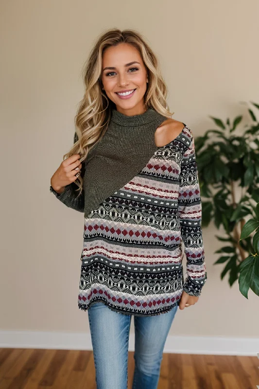 Winter Haven Pullover Slit Sleeve Stylish