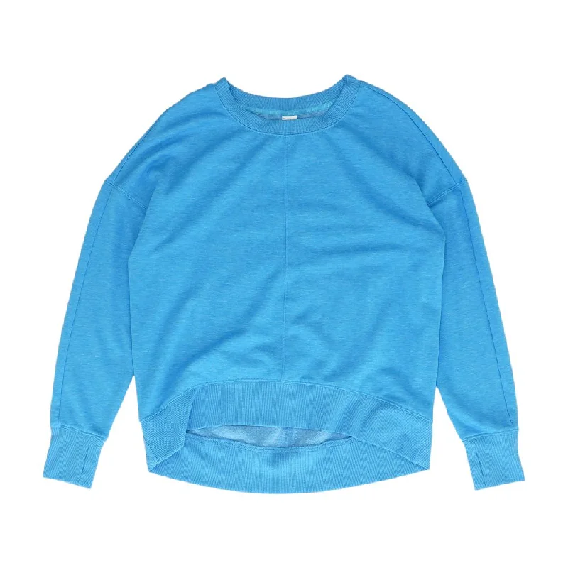 Blue Solid Active Pullover Lapel Neck Sweater