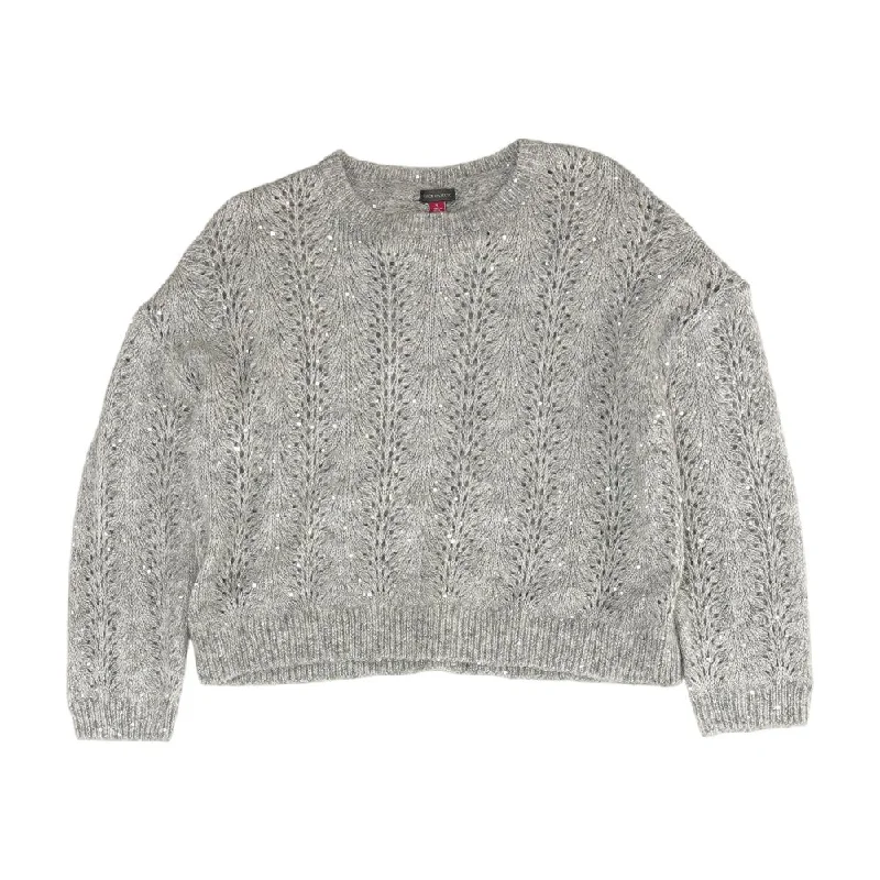 Gray Solid Pullover Sweater Solo Sleeve Pullover
