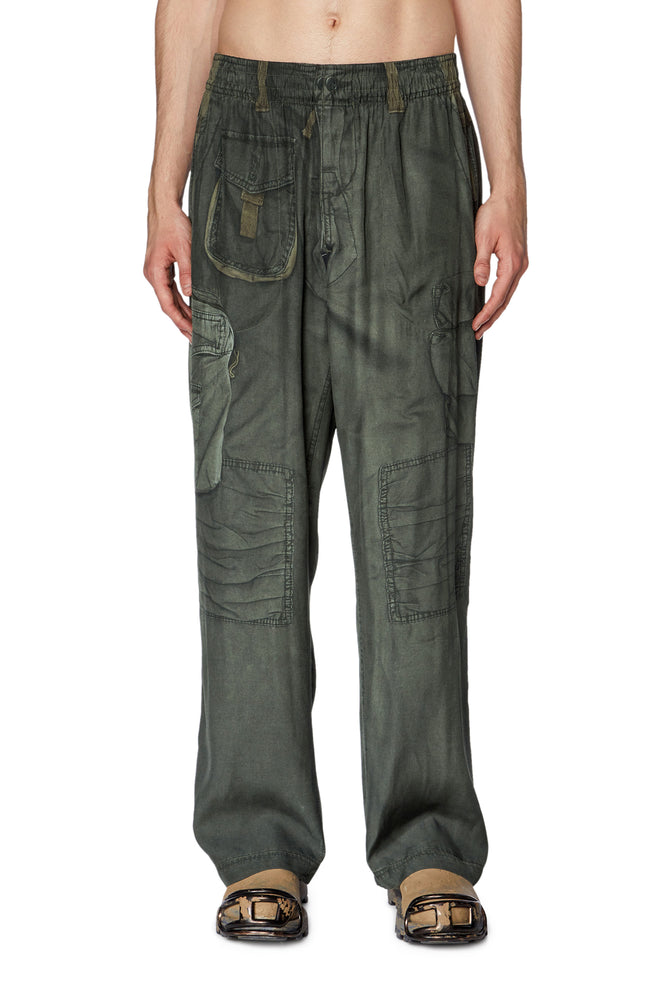Trompe l'oeil trousers with military print Trousers fashionable chic
