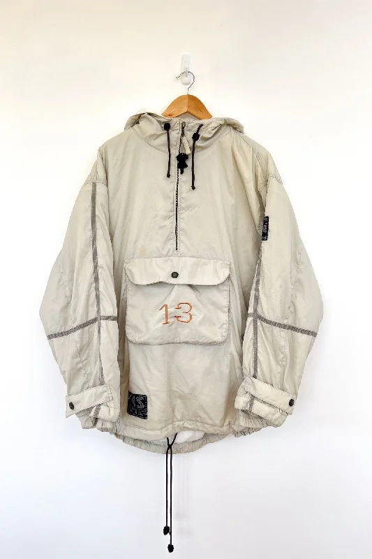 XS Cream Vintage Ski Jacket Appliqued Jacket Beaded Jacket Sequined Jacket