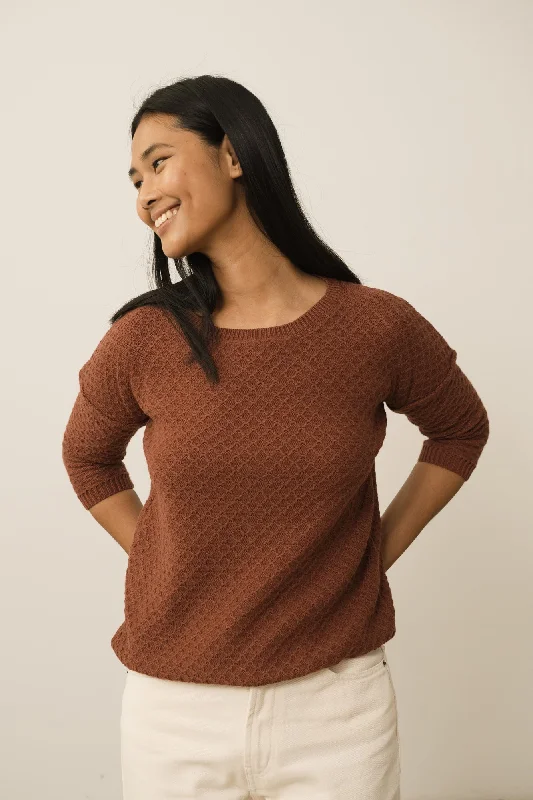 Hadi Organic Cotton Sweater In Red Knit Fabric Woven Fabric Fleece Fabric