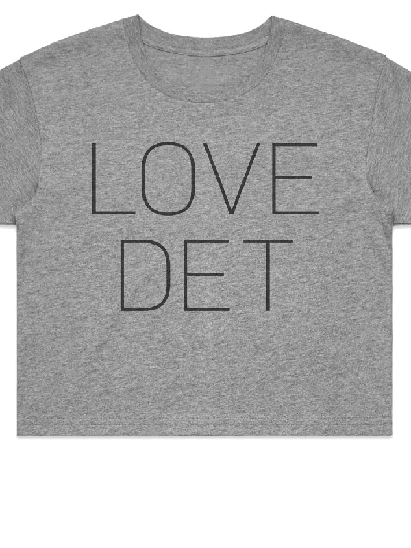 Love Det Women’s Premium Crop Top - Black / Athletic Gray Denim Fabric Leather Fabric Suede Fabric Love Det Women’s Premium Crop Top - Black / Athletic Gray Denim Fabric Leather Fabric Suede Fabric
