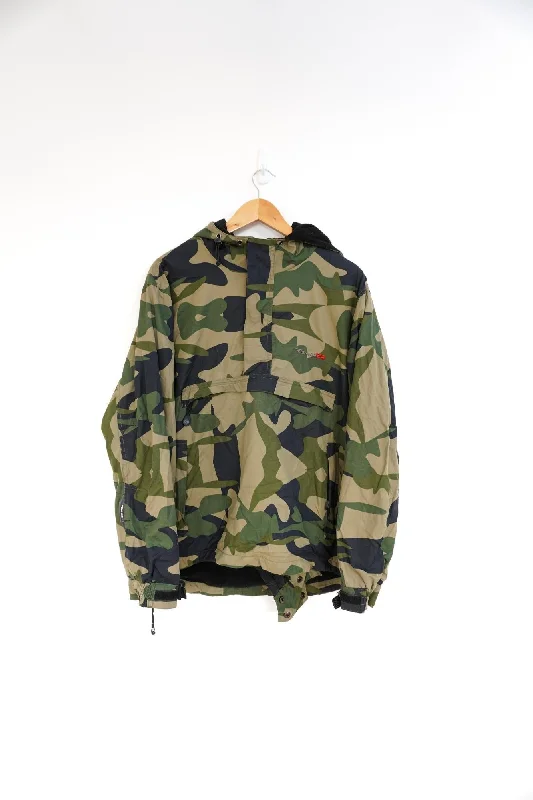 Rehall Camo Vintage Ski Jacket Hooded Jacket Caped Jacket Shawl Collar Jacket