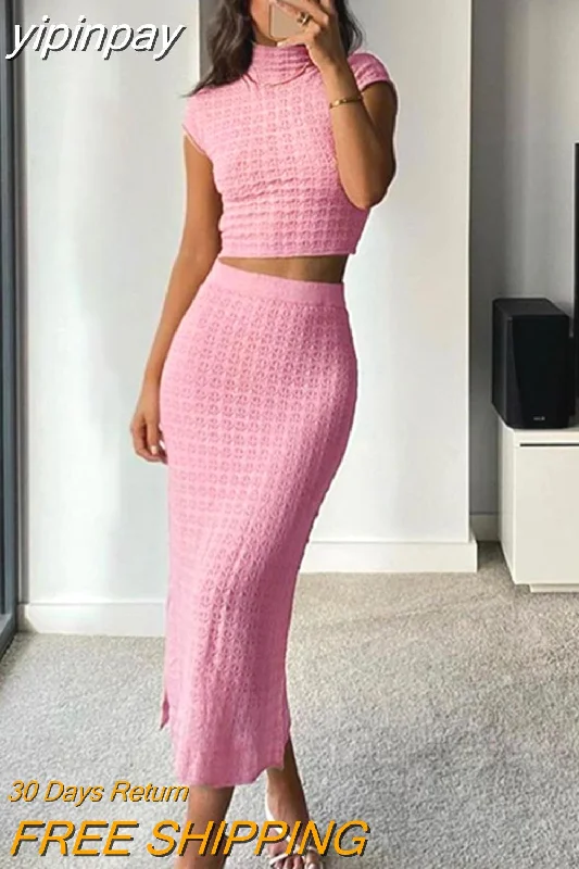 yipinpay Dress Set Short Sleeve Crop Top High Waist Long Skirt Suit Pink Matching Sets Women Outfit Streetwear Chic Two Piece Set Mesh Fabric Canvas Fabric Denim Fabric yipinpay Dress Set Short Sleeve Crop Top High Waist Long Skirt Suit Pink Matching Sets Women Outfit Streetwear Chic Two Piece Set Mesh Fabric Canvas Fabric Denim Fabric