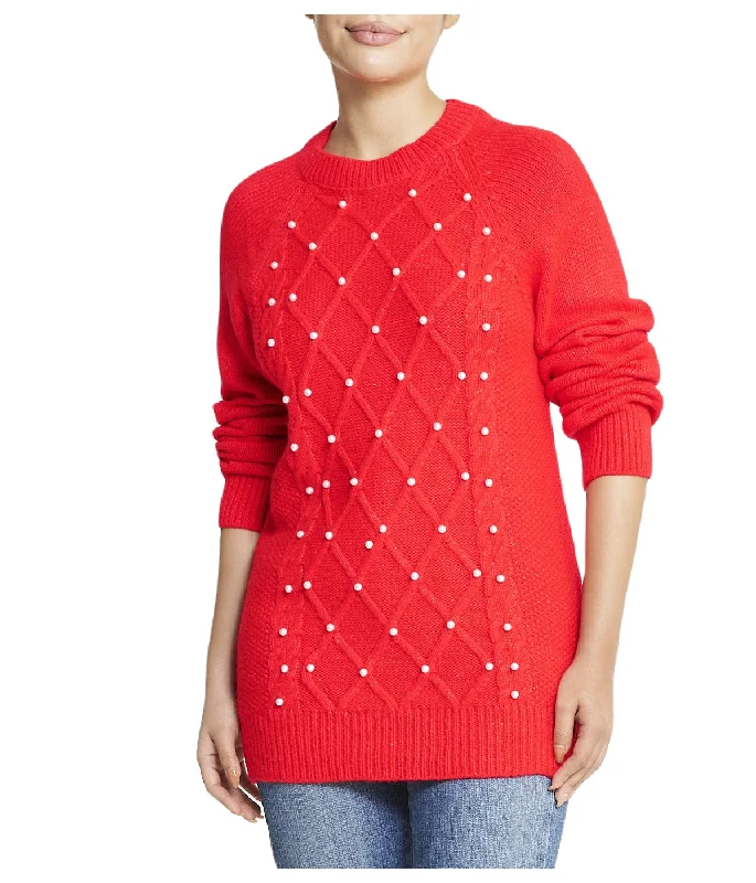 Embellished Cable Pullover Wide Sleeve Pullover