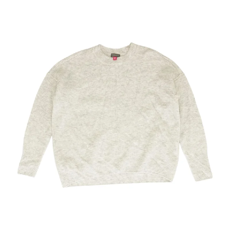 Gray Solid Pullover Sweater Seamless Knit Pullover