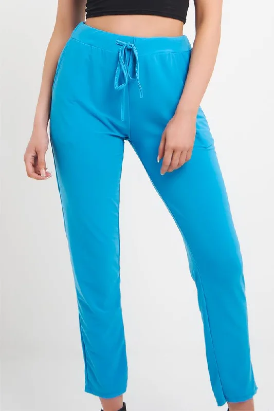 Italian Plain Drawstring Pencil Trousers Trousers Corduroy Warm