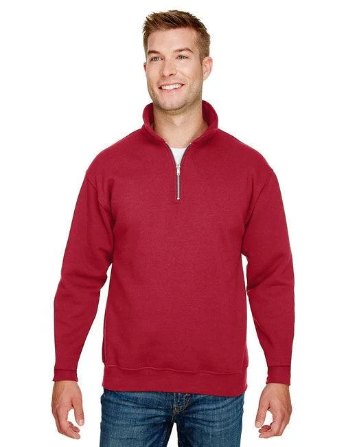Bayside Unisex 9.5 oz., 80/20 Quarter-Zip Pullover Sweatshirt BA920 Saggy Sleeve Comfort