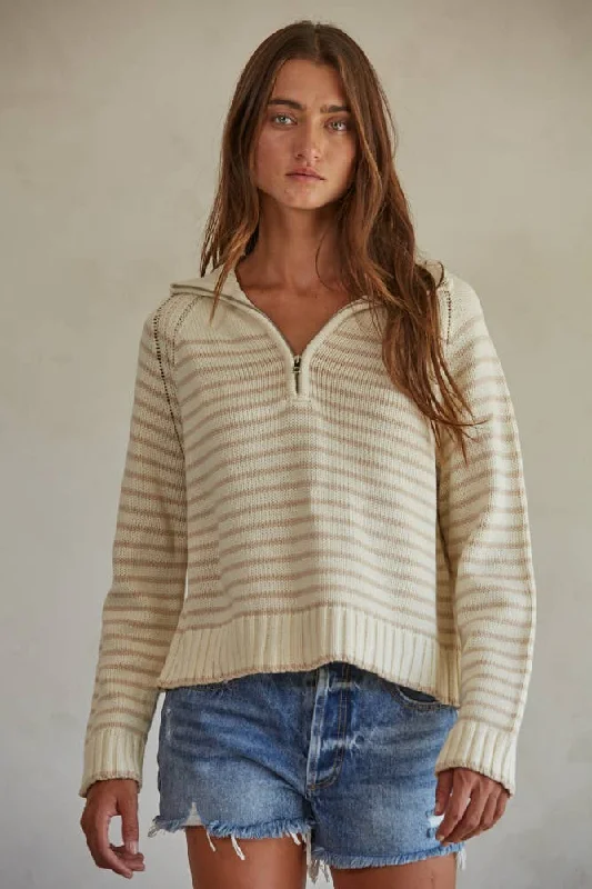 Kenzie Half-Zip Pullover dolman Sleeve Top