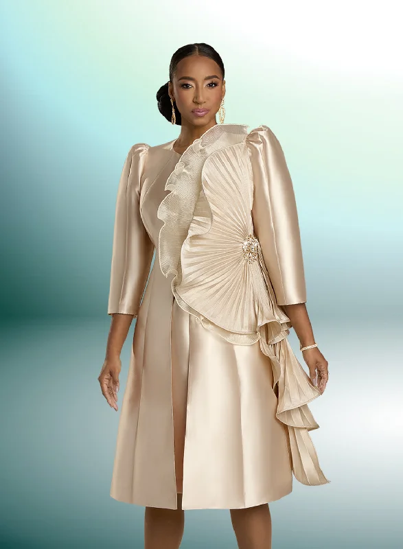 Donna Vinci 12162 Silk Organza Dress with Jacket Zippered Front Buttoned Front Snap Front Donna Vinci 12162 Silk Organza Dress with Jacket Zippered Front Buttoned Front Snap Front