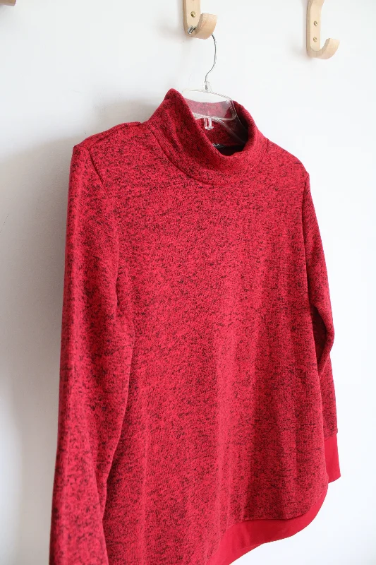 NEW Serra Red & Black Marled Mock Neck Sweater | M Stylish Fashionable Trendy