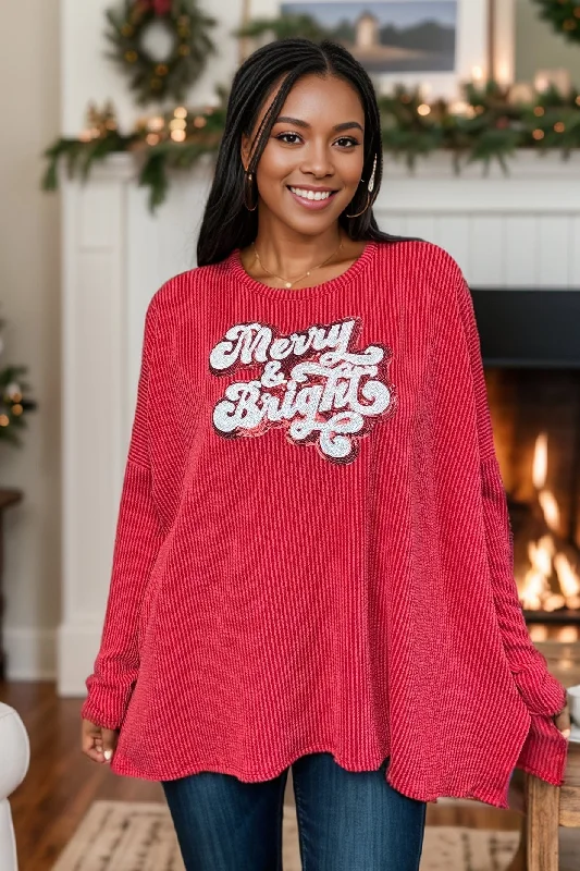 Merry & Bright Pullover Boat Neck Sweater