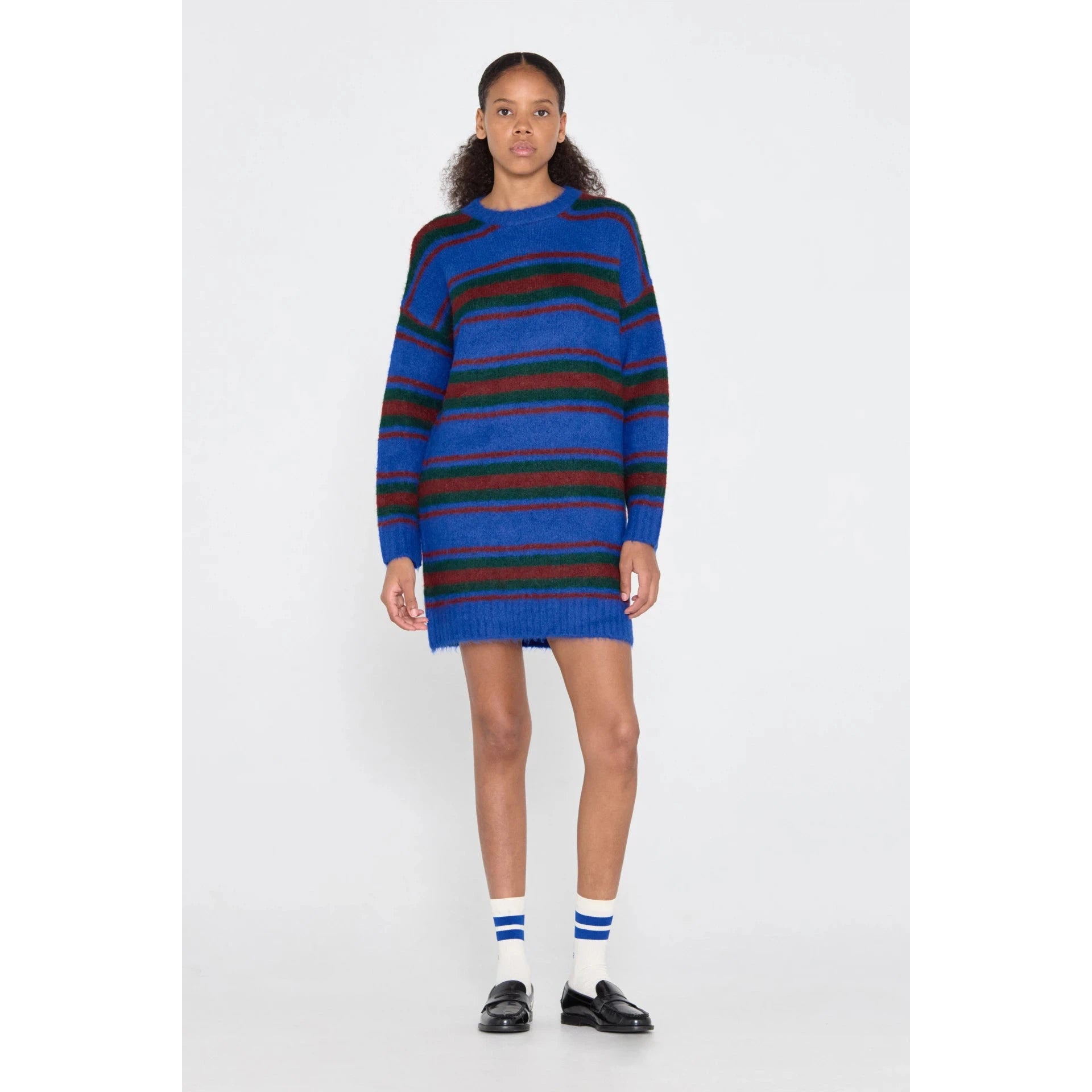 The Tiny Big Sister - Luca striped sweater dress - ultramarine Iron Safe Non-Iron Wrinkle Free