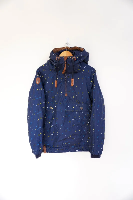 Lanter Navy Vintage Ski Jacket Toggled Jacket Drawstring Jacket Belted Jacket