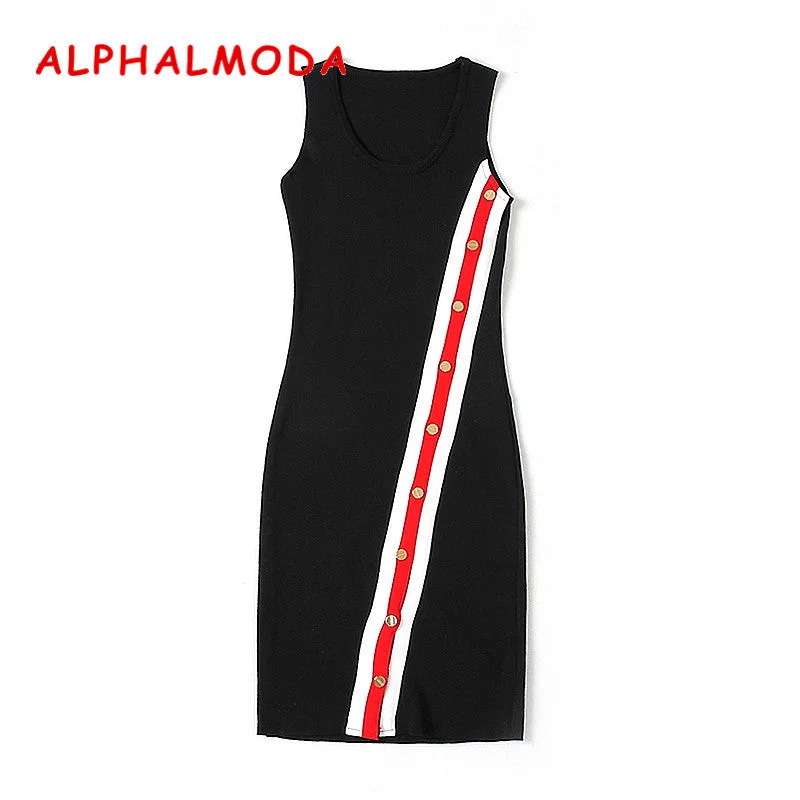 New Ladies Oblique Striped Buttons Sleeveless Knitted Mini Dress Pullovers Bodycon Casual Stretchy Vestidos Textured Knit Design New Ladies Oblique Striped Buttons Sleeveless Knitted Mini Dress Pullovers Bodycon Casual Stretchy Vestidos Textured Knit Design