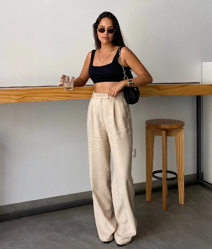 Jagger Tailored Trousers Beige Trousers Evening Elegant