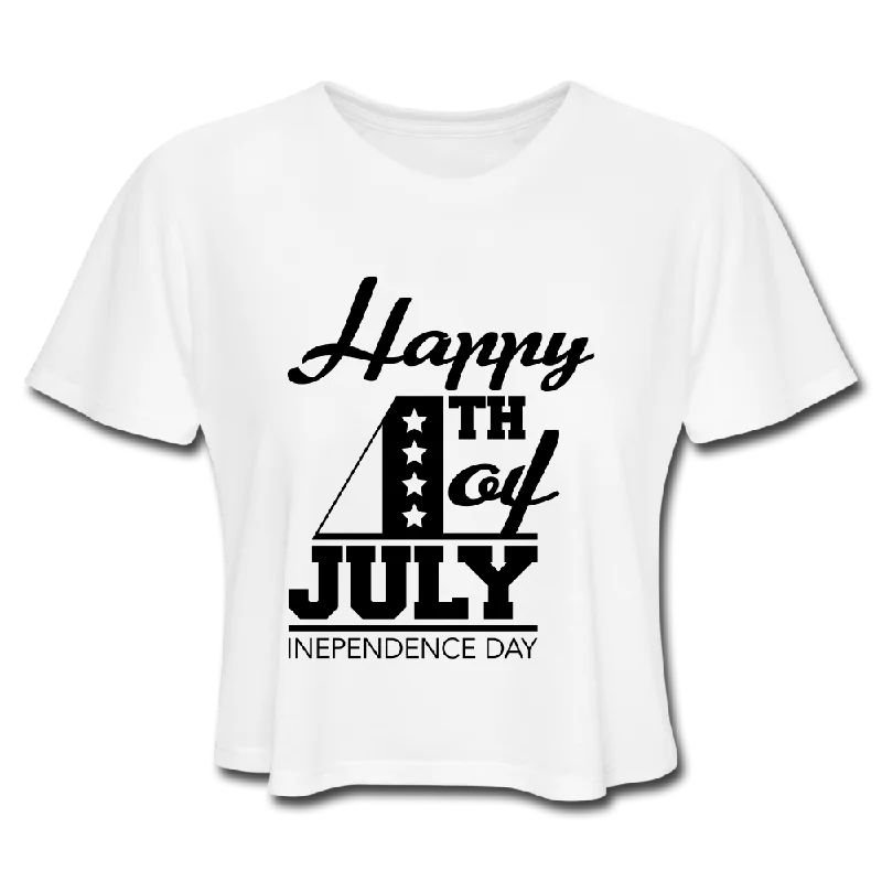 Happy 4th Of July Crop Top Lace Blend Ribbed Blend Corduroy Blend