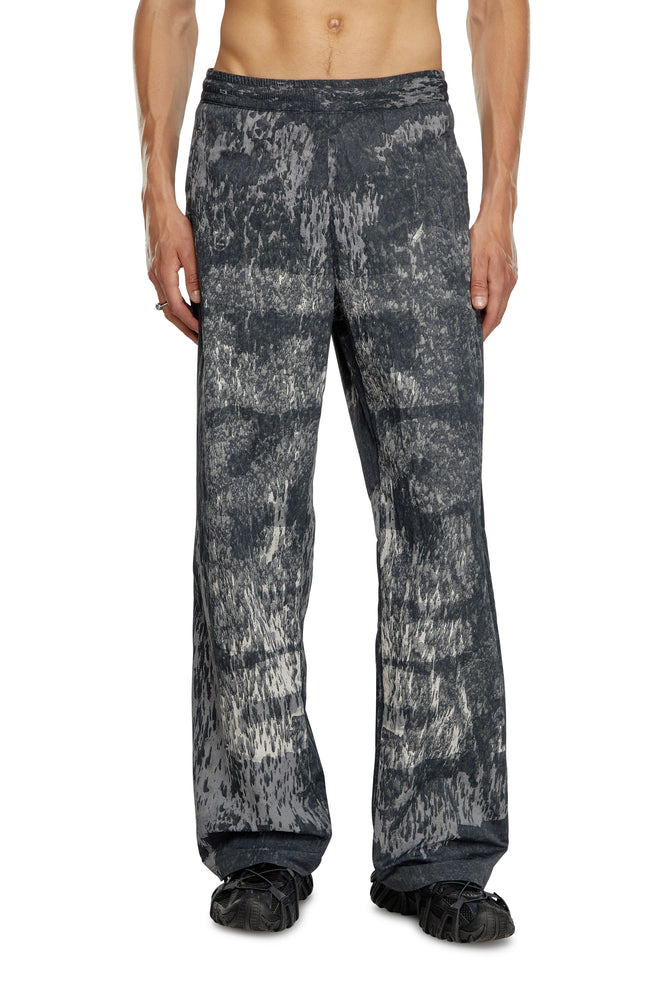 Printed Trousers In Wrinkled Nylon Trousers cozy soft