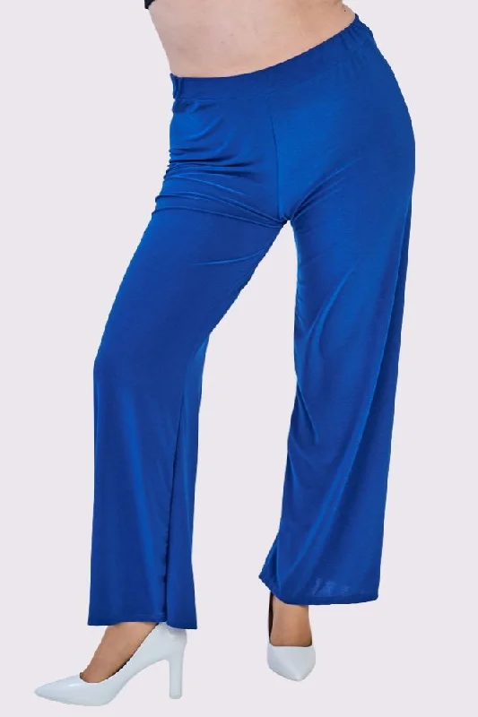 Plain Elasticated Waistband Wide Leg Trousers Trousers Exclusive Limited
