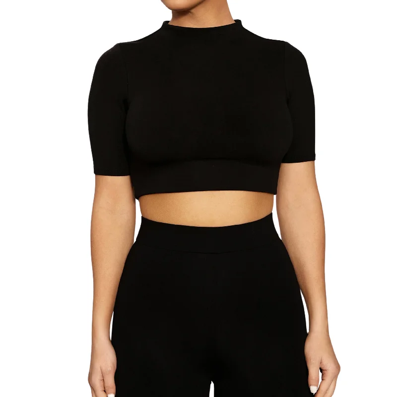 NAKED WARDROBE - Sweet T Crop Top in Black at Nordstrom Crop Top Seamless Stretchy