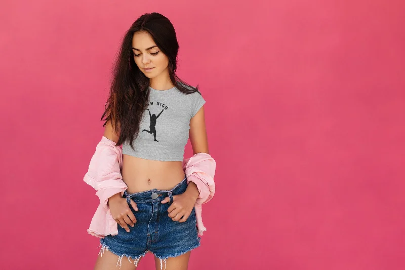 Crop Top for Ladies (FLY HIGH) Embroidered Appliqued Beaded