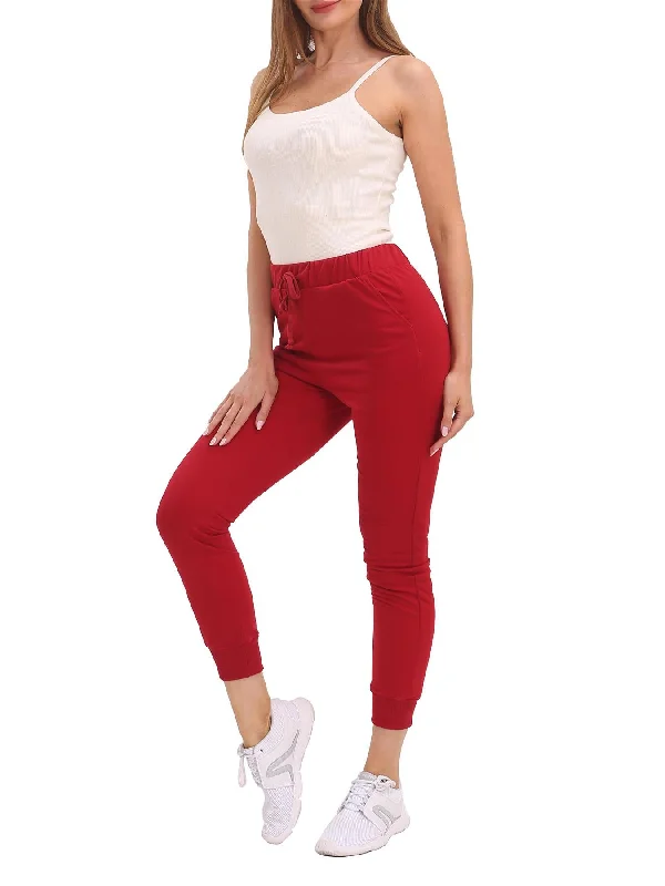 Plain Fleece Trouser Trousers Elastic Waist Soft