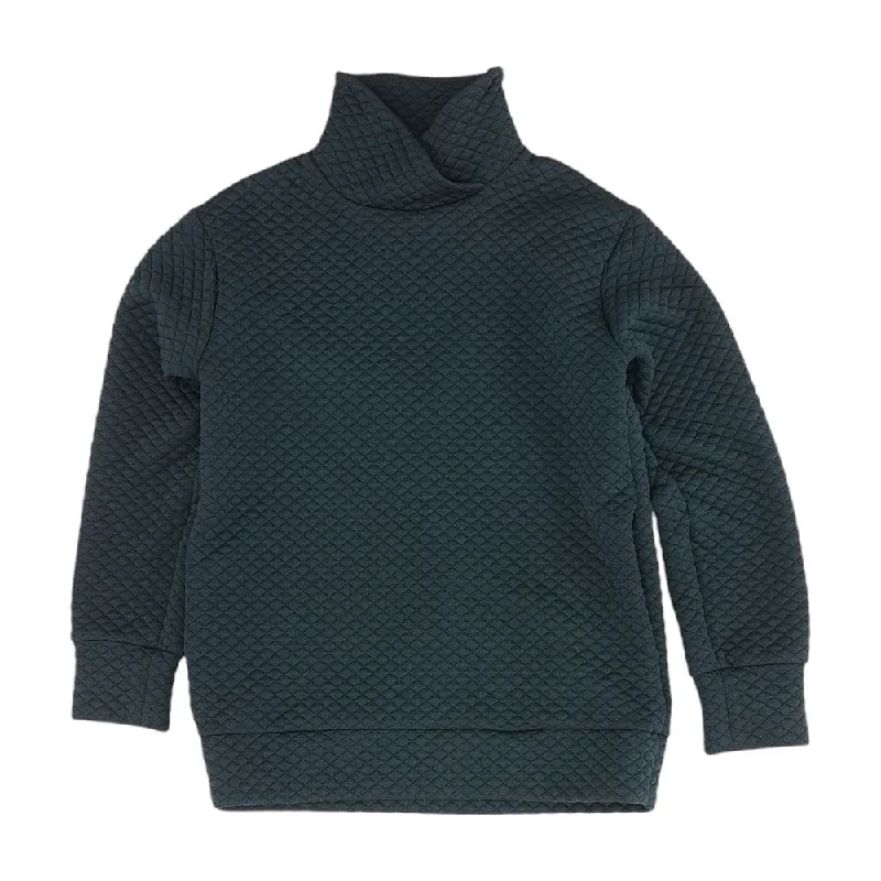 Teal Solid Active Pullover Asymmetrical Hem Sweater