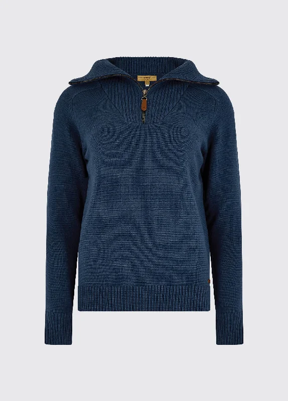 Rosmead Sweater - Peacock Blue Open Front Closed Front Wrap Front