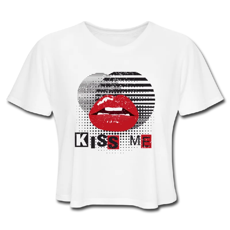 Kiss Me Crop Top Polka Dot Checkered Tartan