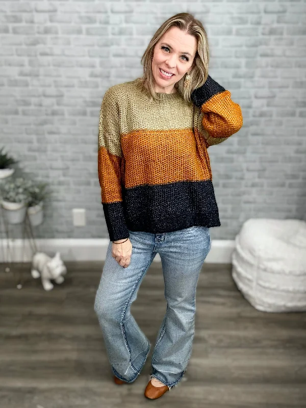 Chunky Knit Colorblock Sweaters Velvet Chenille Corduroy