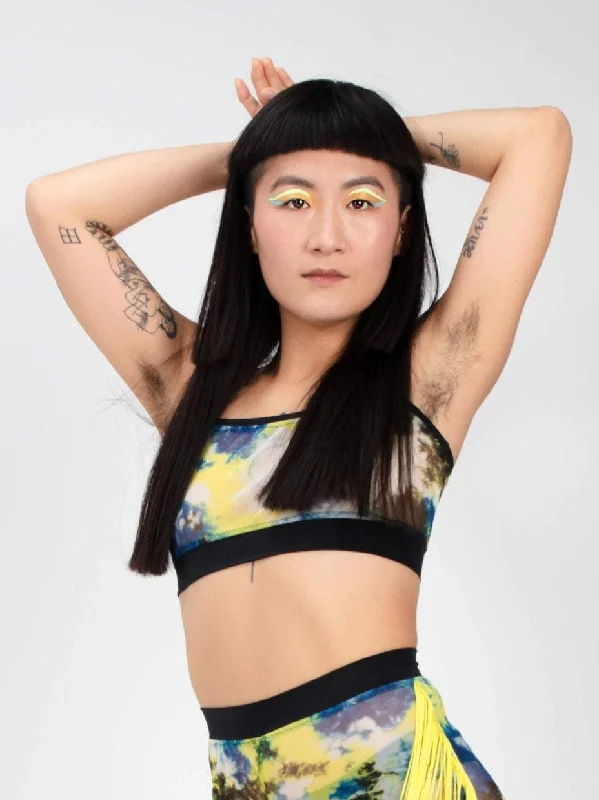 Crop Top "CODE" Lettau Art Fashion Wool Fabric Cashmere Fabric Tweed Fabric