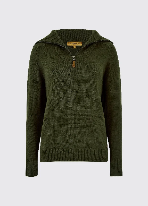 Rosmead Sweater - Olive Silk Blend Satin Velvet