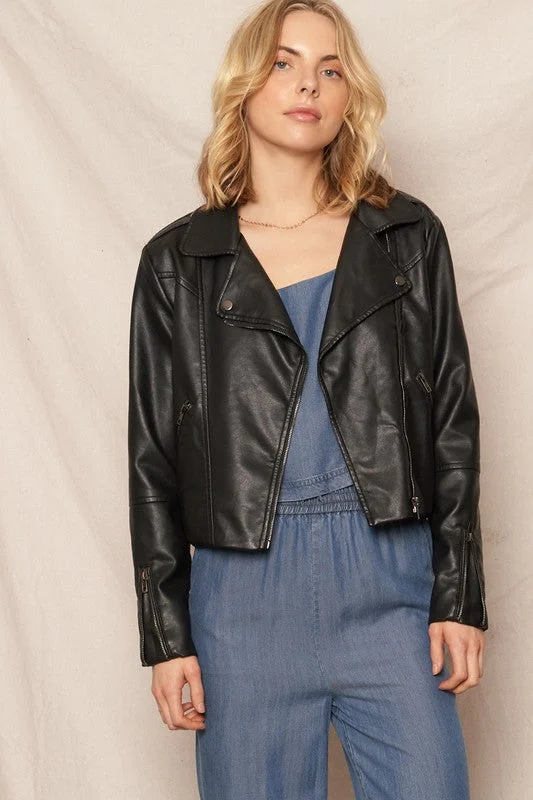 Where The Wild Things Are Faux Leather Moto Jacket Fleece Jacket Down Jacket Parka