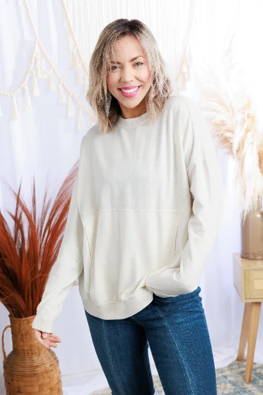 Snow Capped Pullover Ruffle Sleeve Feminine