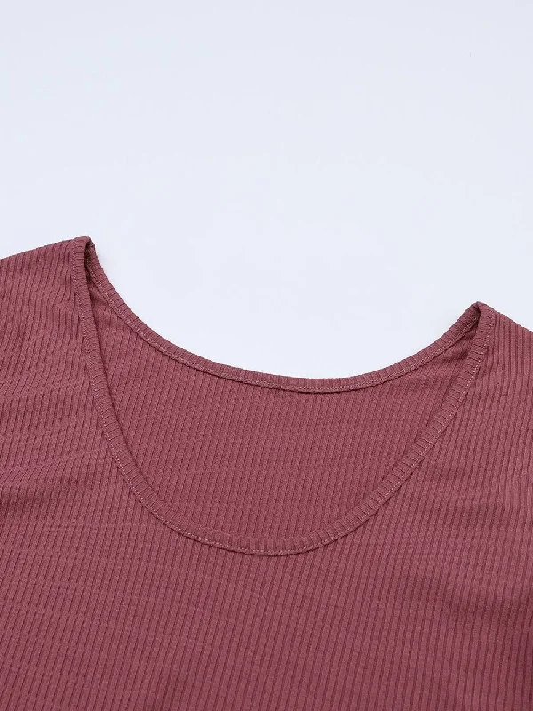 Elegant Knit Set: Crop Top and Wide-Leg Pant Style Front Pockets Side Pockets Patch Pockets Elegant Knit Set: Crop Top and Wide-Leg Pant Style Front Pockets Side Pockets Patch Pockets