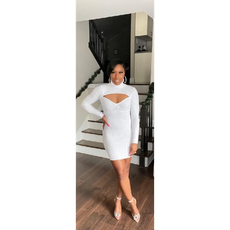 "Shelly" Sweater Dress Modern Contemporary Chic