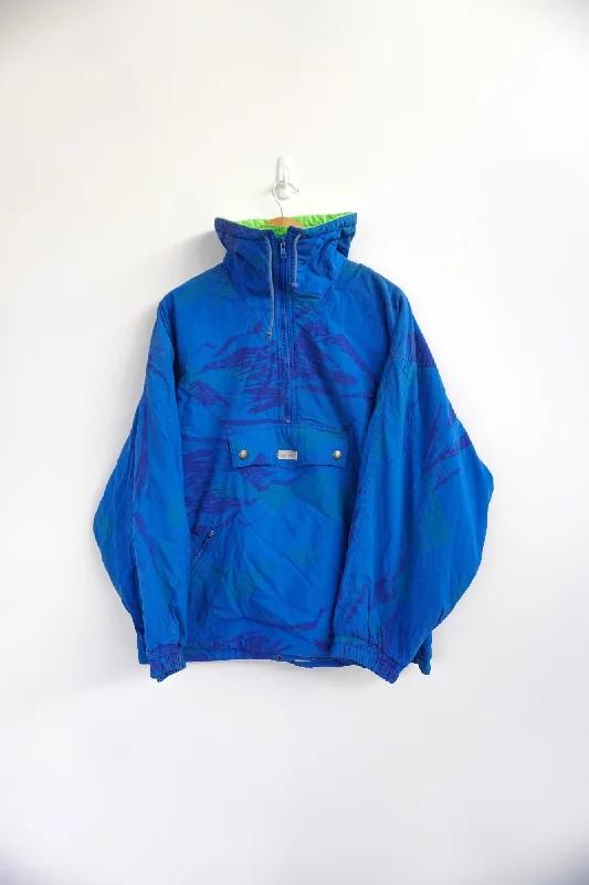 San Felice Blue Vintage Ski Jacket Wool Fabric Cashmere Fabric Tweed Fabric